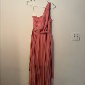 Elegant Pink One-Shoulder Dress